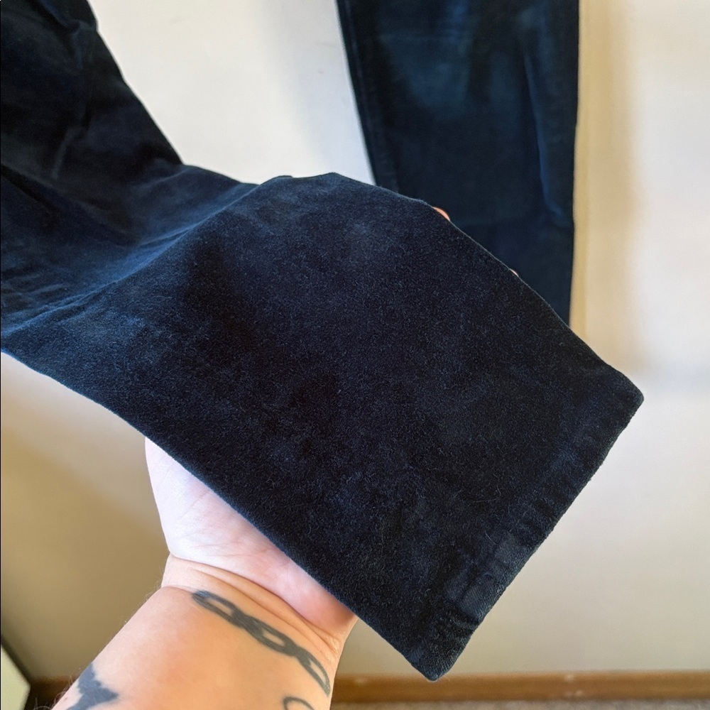 7FAM Deep Blue-Green Teal “The Skinny” Velvet Pants Size 28 - Picture 2 of 9